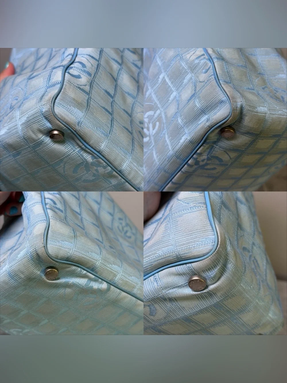 Chanel blue travel tote